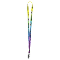 1/2" Textured Polyester Multi-Color Sublimation Lanyard